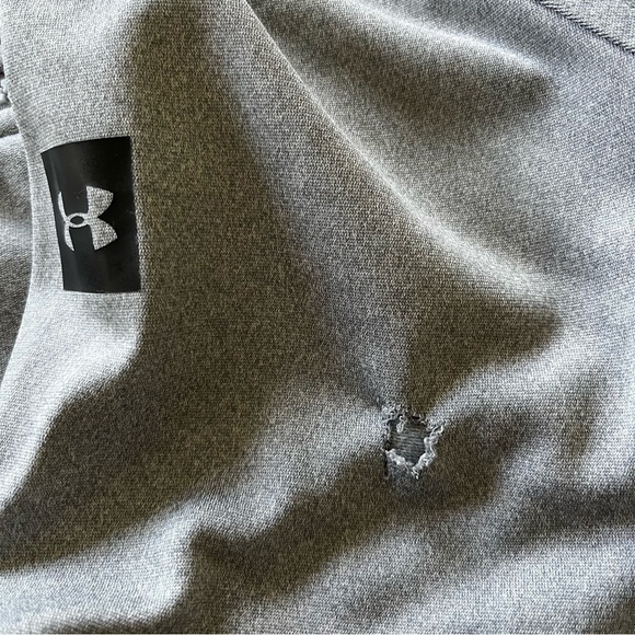 Under Armour Cold Gear Full Zip Collarless Jacket Pockets Gray Size Small FLAW - Picture 6 of 7